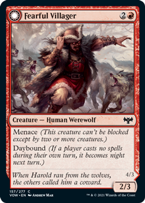Fearful Villager // Fearsome Werewolf (foil) | Innistrad: Crimson Vow
