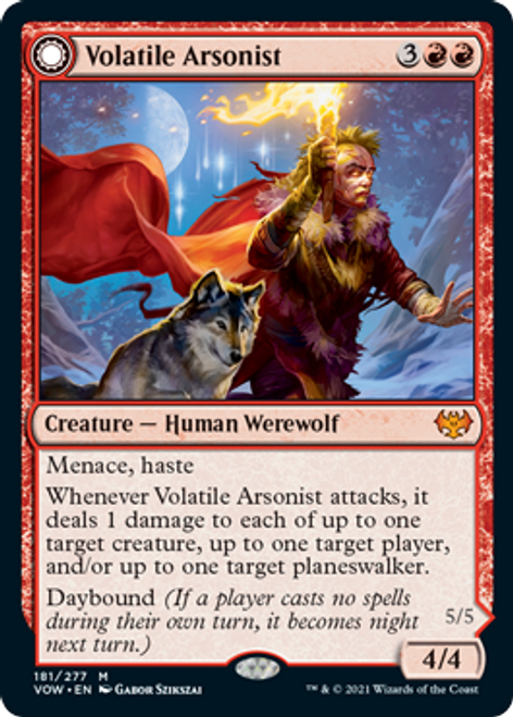 Volatile Arsonist // Dire-Strain Anarchist (foil) | Innistrad: Crimson Vow