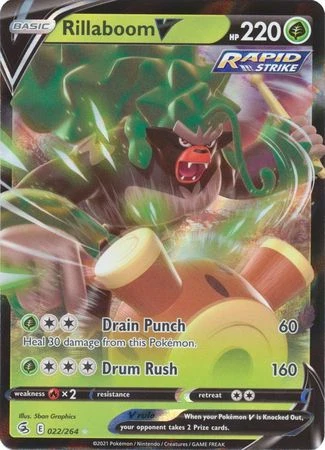 Fusion Strike 022/264 Rillaboom V (Half Art)