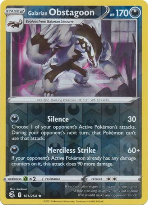 Fusion Strike 161/264 Galarian Obstagoon (Reverse Holo)