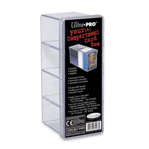 Ultra Pro 4-Compartment Card Box - Clear