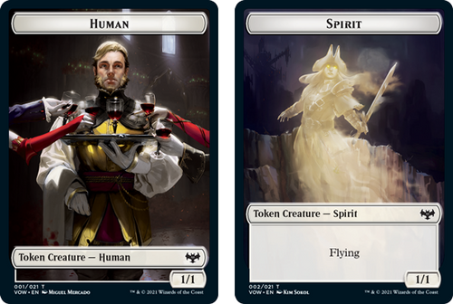 Innistrad: Crimson Vow - Human (#1) // Spirit (#2) Token (foil)