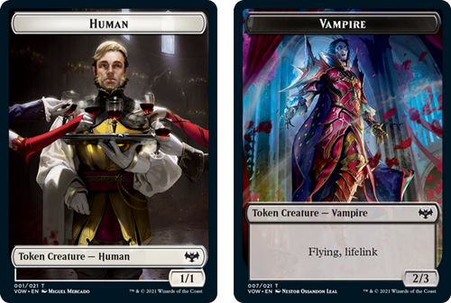 Innistrad: Crimson Vow - Human (#1) // Vampire (#7) Token (foil) | Innistrad: Crimson Vow