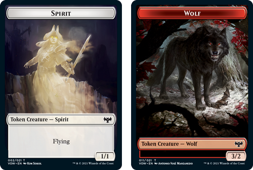 Innistrad: Crimson Vow - Spirit (#2) // Wolf (#11) Token (foil)