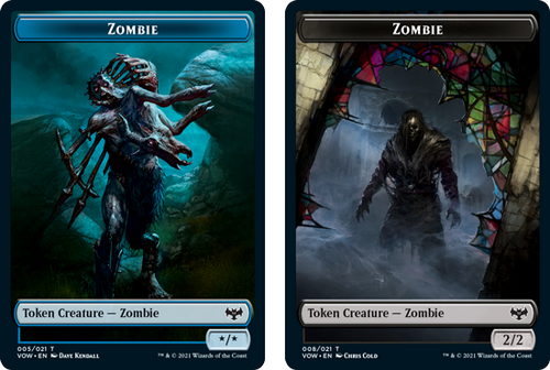 Innistrad: Crimson Vow - Zombie (#5) // Zombie (#8) Token (foil) | Innistrad: Crimson Vow