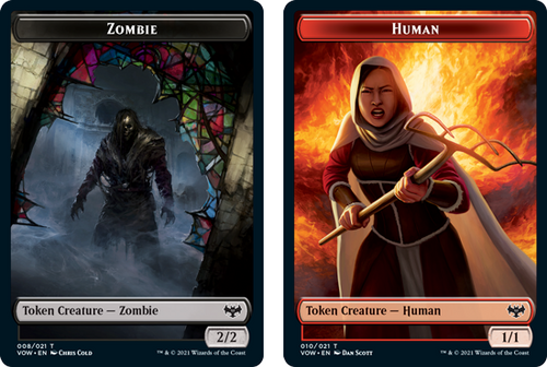 Innistrad: Crimson Vow - Zombie (#8) // Human (#10) Token (foil)