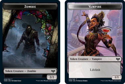 Innistrad: Crimson Vow - Zombie (#8) // Vampire (#16) Token (foil)