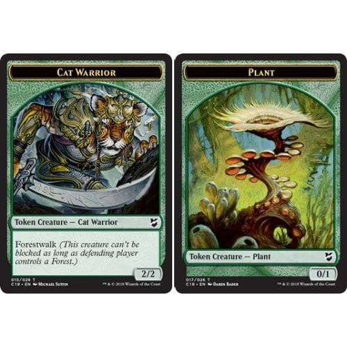 Commander 2018 Cat Warrior Token / Plant Token | Commander 2018