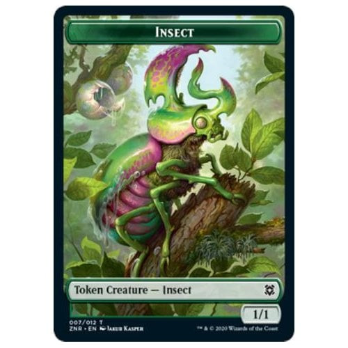 Zendikar Rising Angel Warrior Token //  Insect Token (foil)