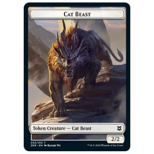 Zendikar Rising Cat Beast Token //  Plant Token (foil)