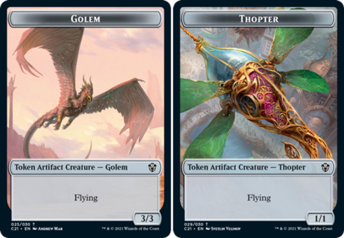 Commander 2021 - Golem #25 / Thopter Token