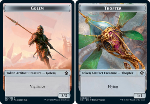 Commander 2021 - Golem #27 / Thopter Token