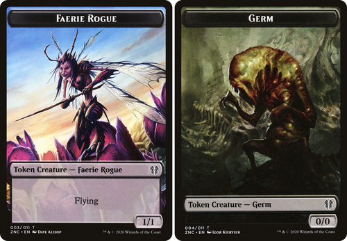 Zendikar Rising Commander Faerie Rogue / Germ Token | Zendikar Rising Commander