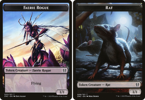 Zendikar Rising Commander Faerie Rogue / Rat Token