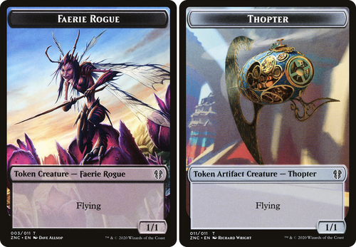 Zendikar Rising Commander Faerie Rogue / Thopter Token