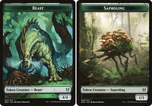 Zendikar Rising Commander Beast / Saproling Token