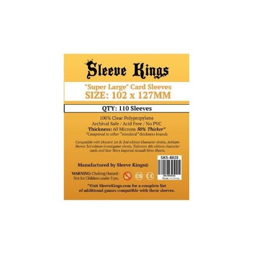Super Large Card Sleeves 102mm x 127mm (110)
