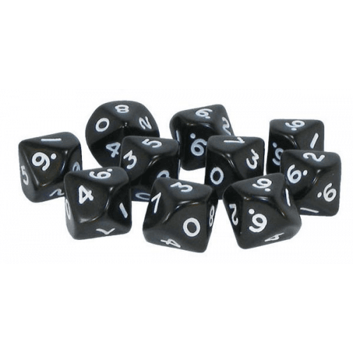 Warlord Games 10 D10 Dice - Black