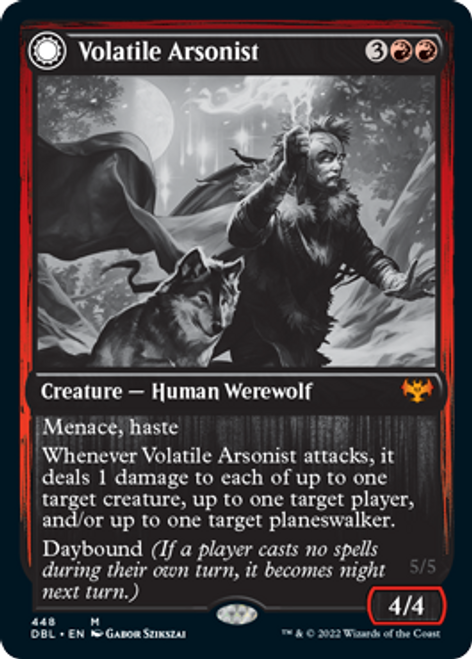 Volatile Arsonist // Dire-Strain Anarchist (foil) | Innistrad: Double Feature