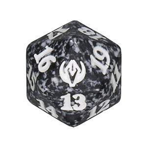 Magic Strixhaven Spindown Dice - Silverquill (Black White)