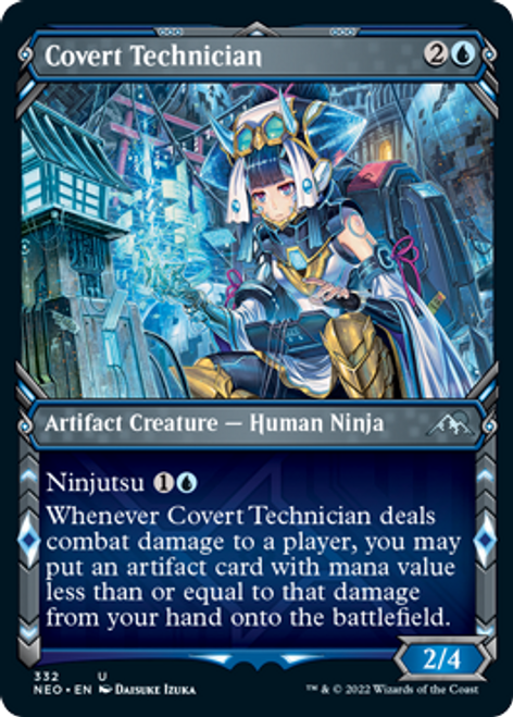 Covert Technician (Ninja Frame) (foil) | Kamigawa: Neon Dynasty