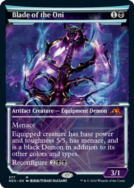 Blade of the Oni (Soft Glow Frame) (foil) | Kamigawa: Neon Dynasty