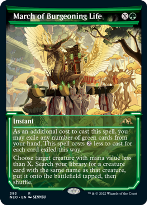 March of Burgeoning Life (Soft Glow Frame) (foil) | Kamigawa: Neon Dynasty