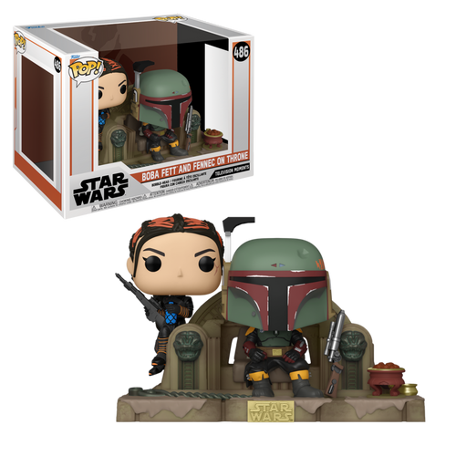 POP! Star Wars: The Mandalorian #486 Boba Fett and Fennec Shand on Throne (Television Moments)