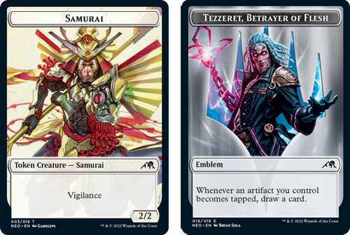 Kamigawa: Neon Dynasty - Samurai Token / Tezzeret, Betrayer of Flesh Emblem (foil)