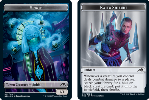 Kamigawa: Neon Dynasty - Spirit (#2) Token / Kaito Shizuki Emblem (foil)