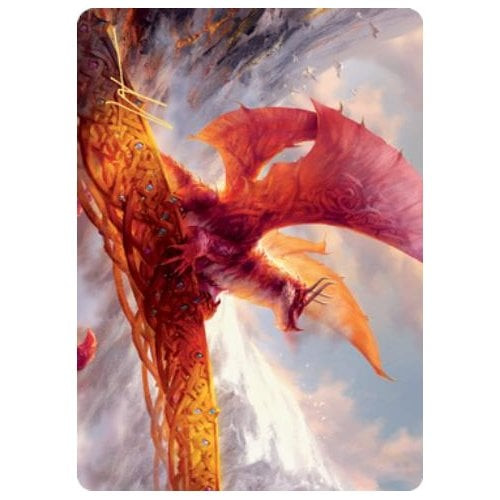 Kaldheim Art Card: Goldspan Dragon (Gold Signature)