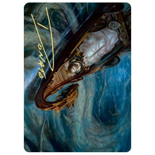 Kaldheim Art Card: Funeral Longboat (Gold Signature) | Kaldheim