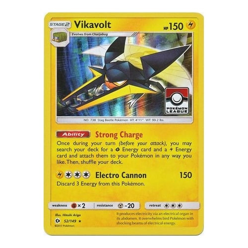 Sun and Moon (Base Set) 052/149 Vikavolt (League Promo)