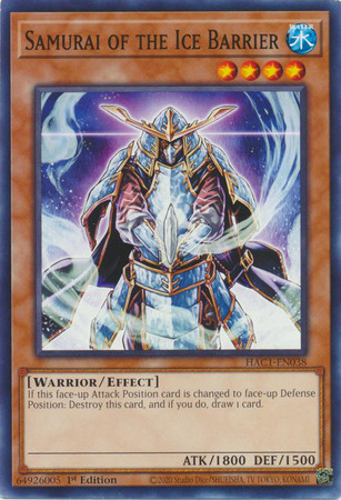 HAC1-EN038 Samurai of the Ice Barrier (Duel Terminal Normal Parallel Rare)