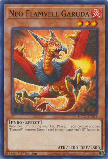 HAC1-EN072 Neo Flamvell Garuda (Duel Terminal Normal Parallel Rare)