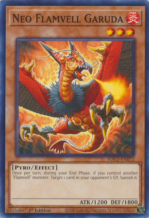 HAC1-EN072 Neo Flamvell Garuda (Duel Terminal Normal Parallel Rare)