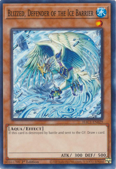 HAC1-EN029 Blizzed, Defender of the Ice Barrier (Duel Terminal Normal Parallel Rare)