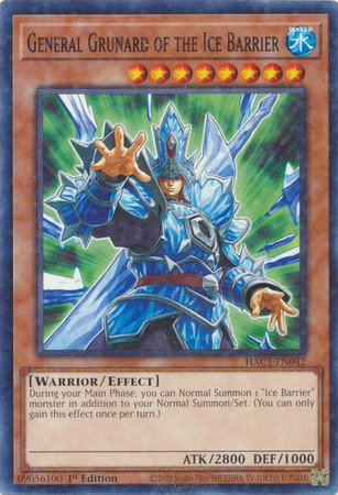HAC1-EN042 General Grunard of the Ice Barrier (Duel Terminal Normal Parallel Rare)