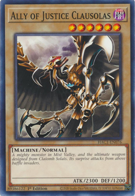 HAC1-EN076 Ally of Justice Clausolas (Duel Terminal Normal Parallel Rare)