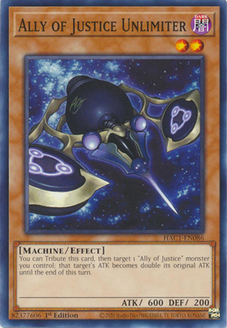 HAC1-EN086 Ally of Justice Unlimiter (Duel Terminal Normal Parallel Rare)