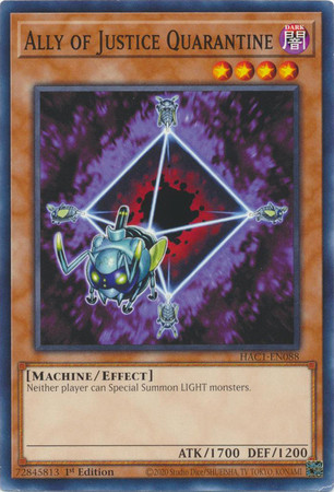 HAC1-EN088 Ally of Justice Quarantine (Duel Terminal Normal Parallel Rare)