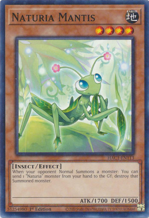 HAC1-EN113 Naturia Mantis (Duel Terminal Normal Parallel Rare)