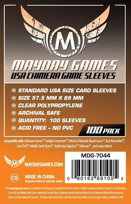 Standard USA Chimera Game Card Sleeves 57.5mm x 89mm (100)