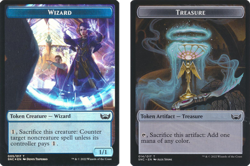 Streets of New Capenna - Wizard / Treasure (#14) Token (foil)
