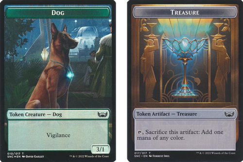 Streets of New Capenna - Dog / Treasure (#17) Token (foil)