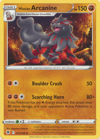 Astral Radiance 071/189 Hisuian Arcanine