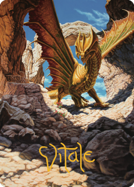 Ancient Brass Dragon Art Card (#2) (Gold Signature)