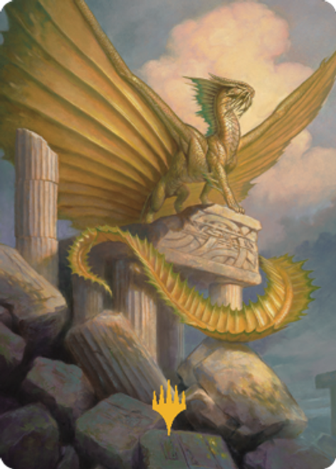 Ancient Gold Dragon Art Card (#5) (Gold Signature) | Commander Legends: Battle for Baldur's Gate