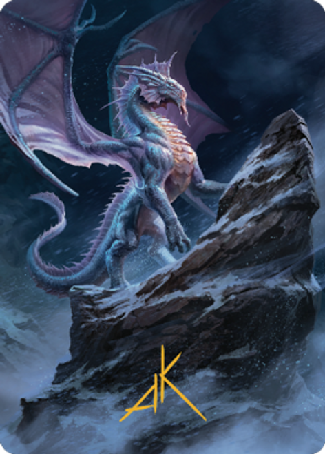 Ancient Silver Dragon Art Card (#6) (Gold Signature) | Commander Legends: Battle for Baldur's Gate