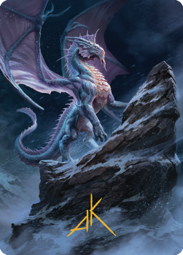 Ancient Silver Dragon Art Card (#6) (Gold Signature)